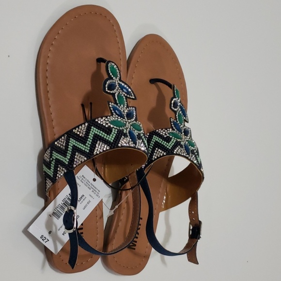 Blue Rhinestone Sandals - Picture 4 of 5